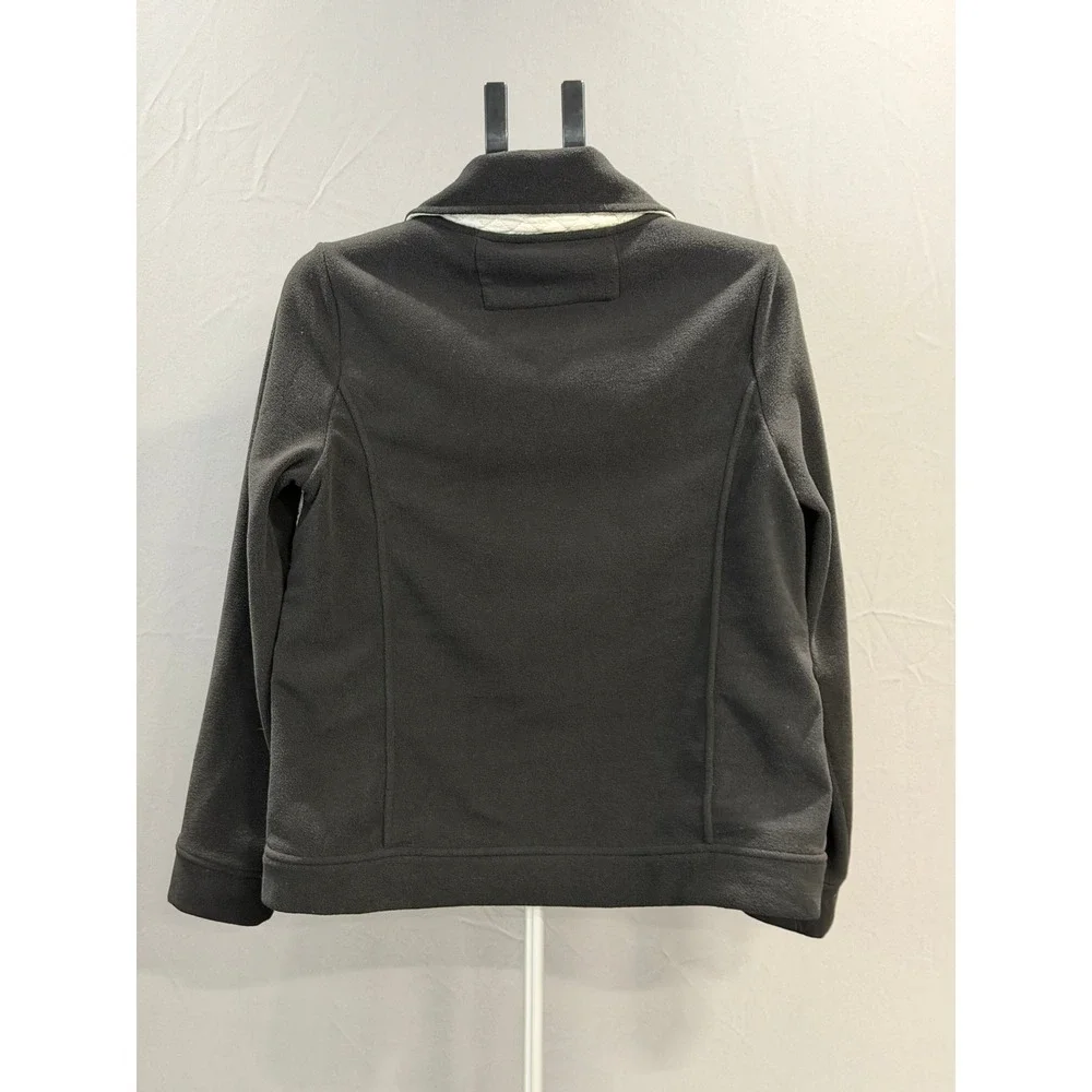 Lauren‎ Ralph Lauren Quilted Fleece Jacket Women's Size Medium Black Cream Zip